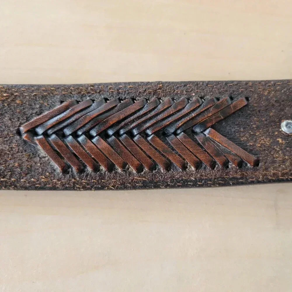 Western Style Braided Men’s Leather Belt – Made in Mexico